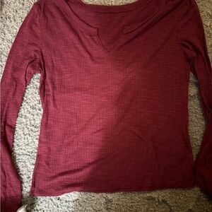 Women's Red Long Sleeve Top